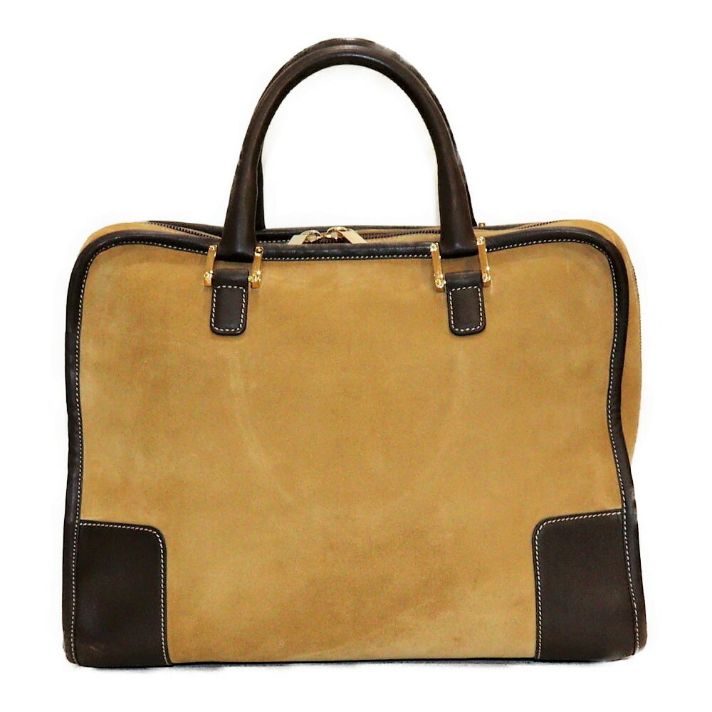 Loewe suede classic Black oversized yellow handbag Brown leather Amazona Dark